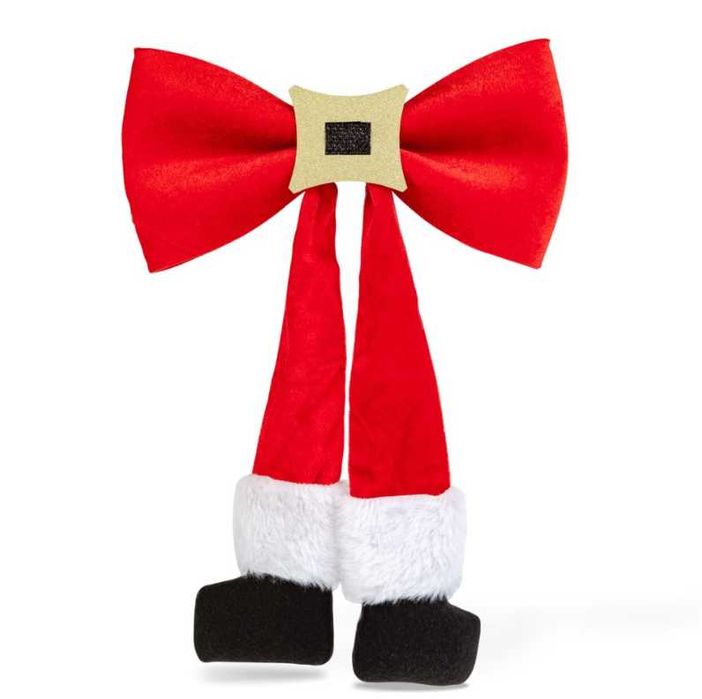 Decorațiune de Crăciun - fundiță cu cataramă cu sclipici - 25 x 40 cm