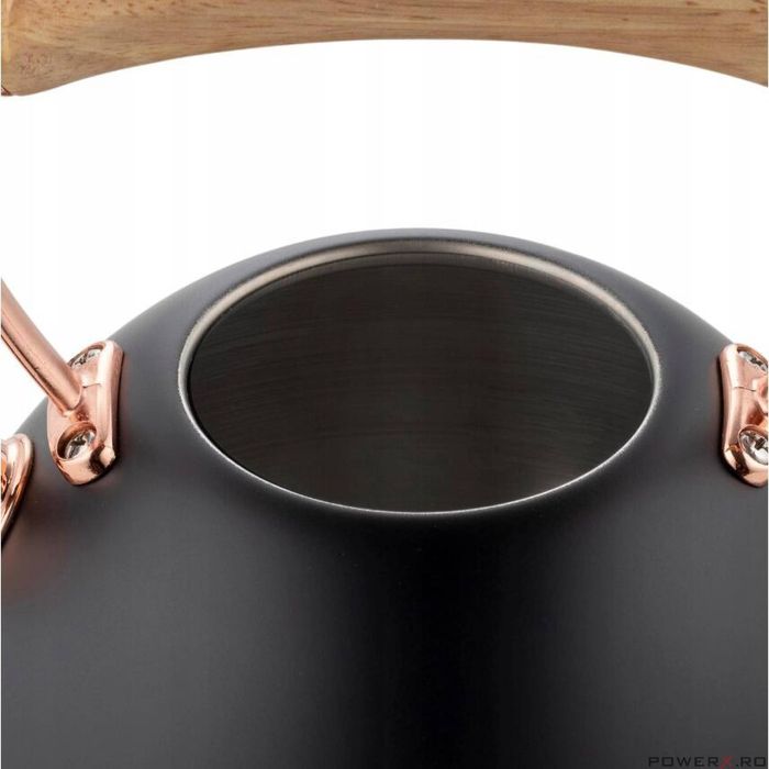 Ceainic din inox cu fluier, fierbator traditional, capacitate 2.5