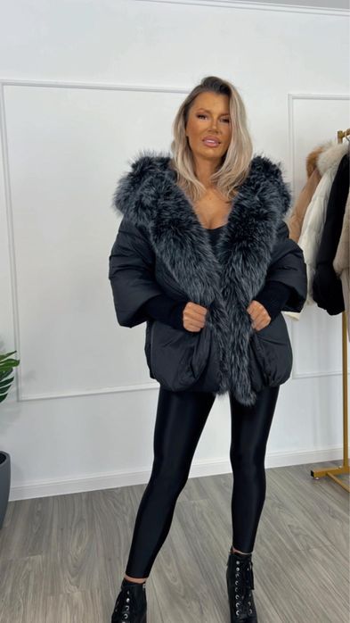 Geaca dama marimea L, umplutura puf de gasca deosebit de calduroasa