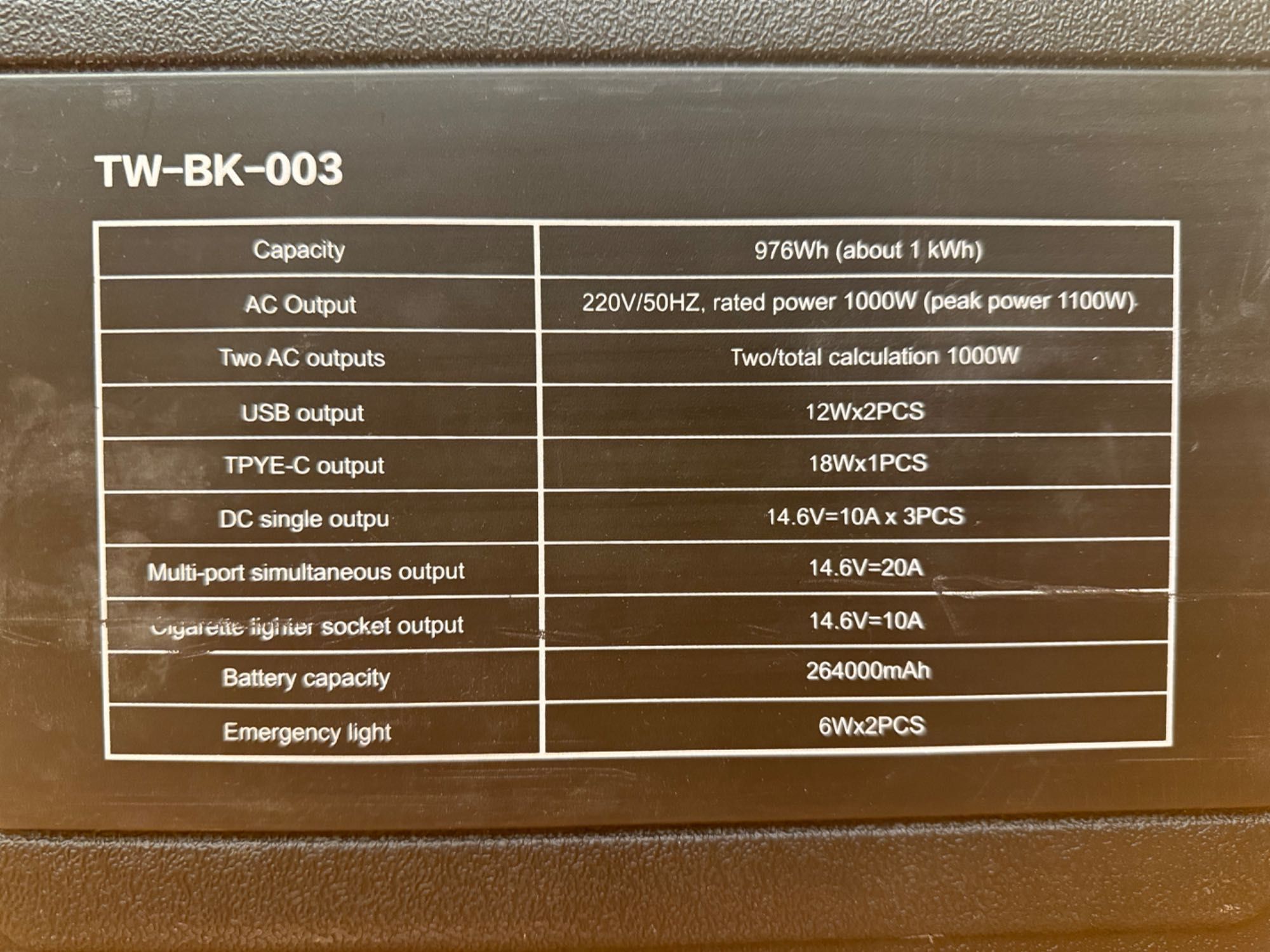 Портативное зарядное устройство (электростанция) Conpex TW-BK-003