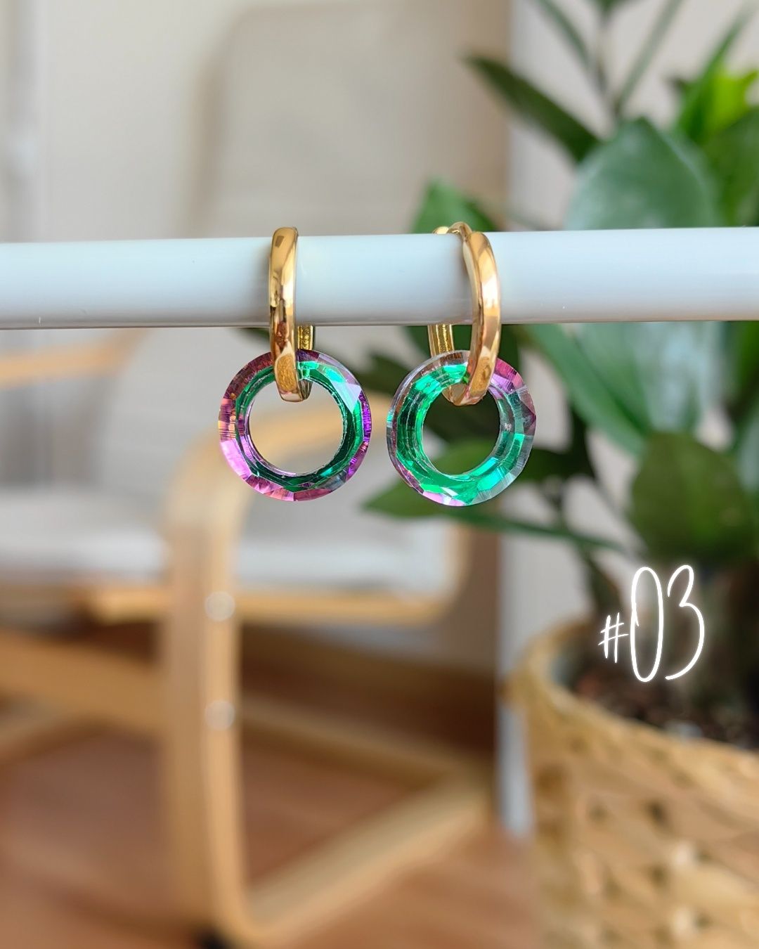 Обеци Halo Collection 14k позлата и кристали