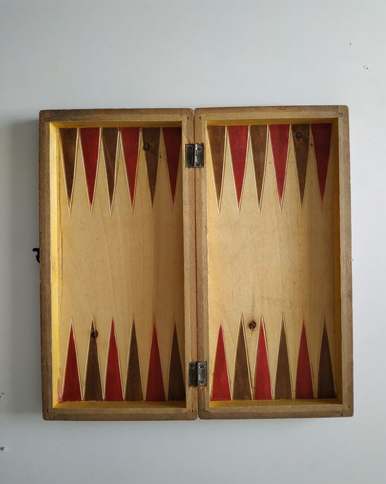 Joc Șah - 26,5 x 26.5 cm, șah din lemn masiv, maro-bej