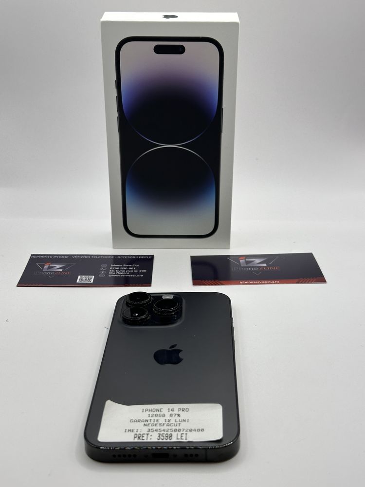 Magazin vinde iphone 14 Pro 128GB 100% Grad A Garantie 24 luni