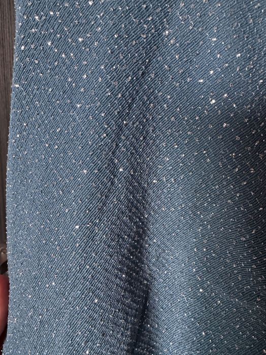 Официална бляскава синя дълга рокля