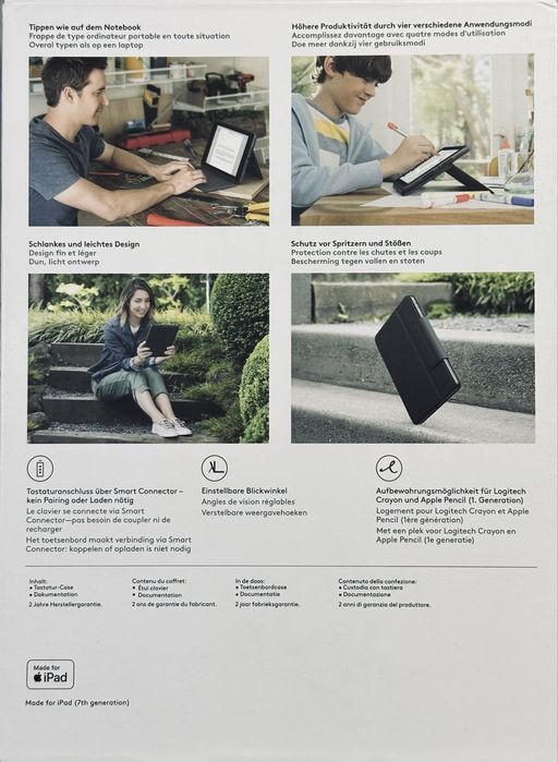 iPad 7th Gen + Logitech Rugged Folio клавиатура