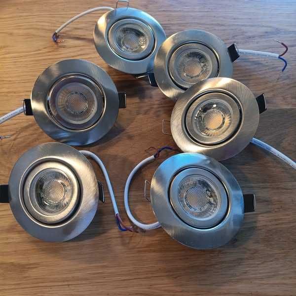 Комплект от 6 LED лунички за вграждане, димируеми, 10W, 2700K