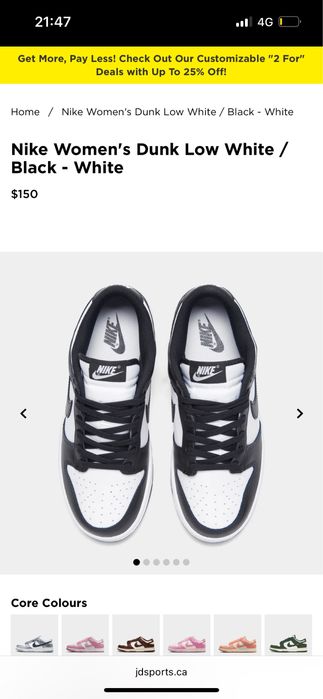 NIKE Low Dunk Black and White