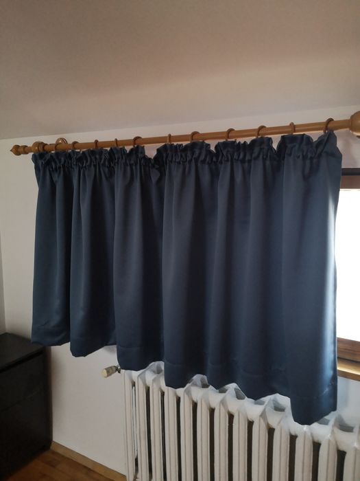 Тъмно сини затъмняващи пердета