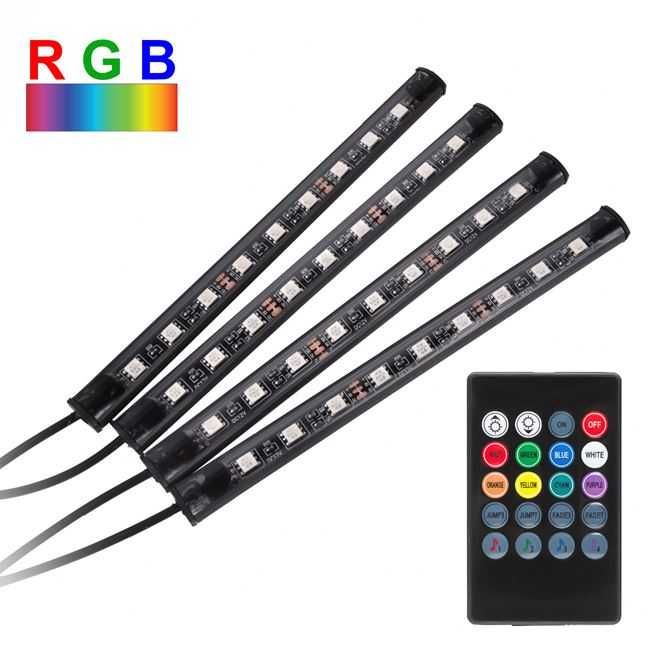 Самозалепваща се RGB LED Лента с дистанционно 12V - 3м