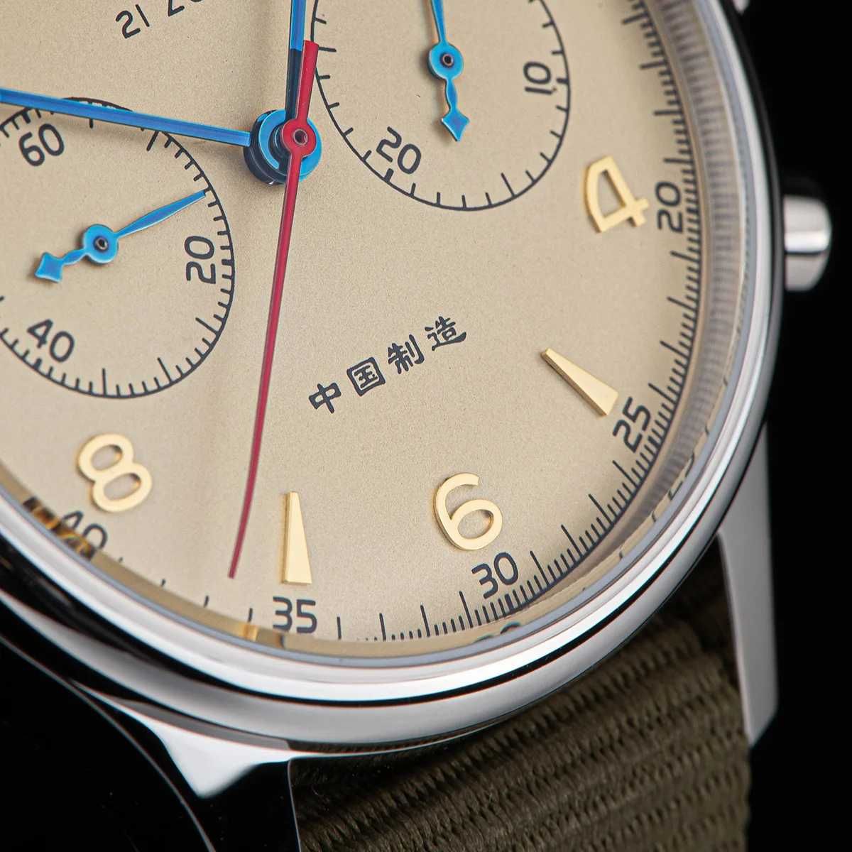 Ceas 38 mm Pilot Cronograf mecanic ST19 Seagull 1963