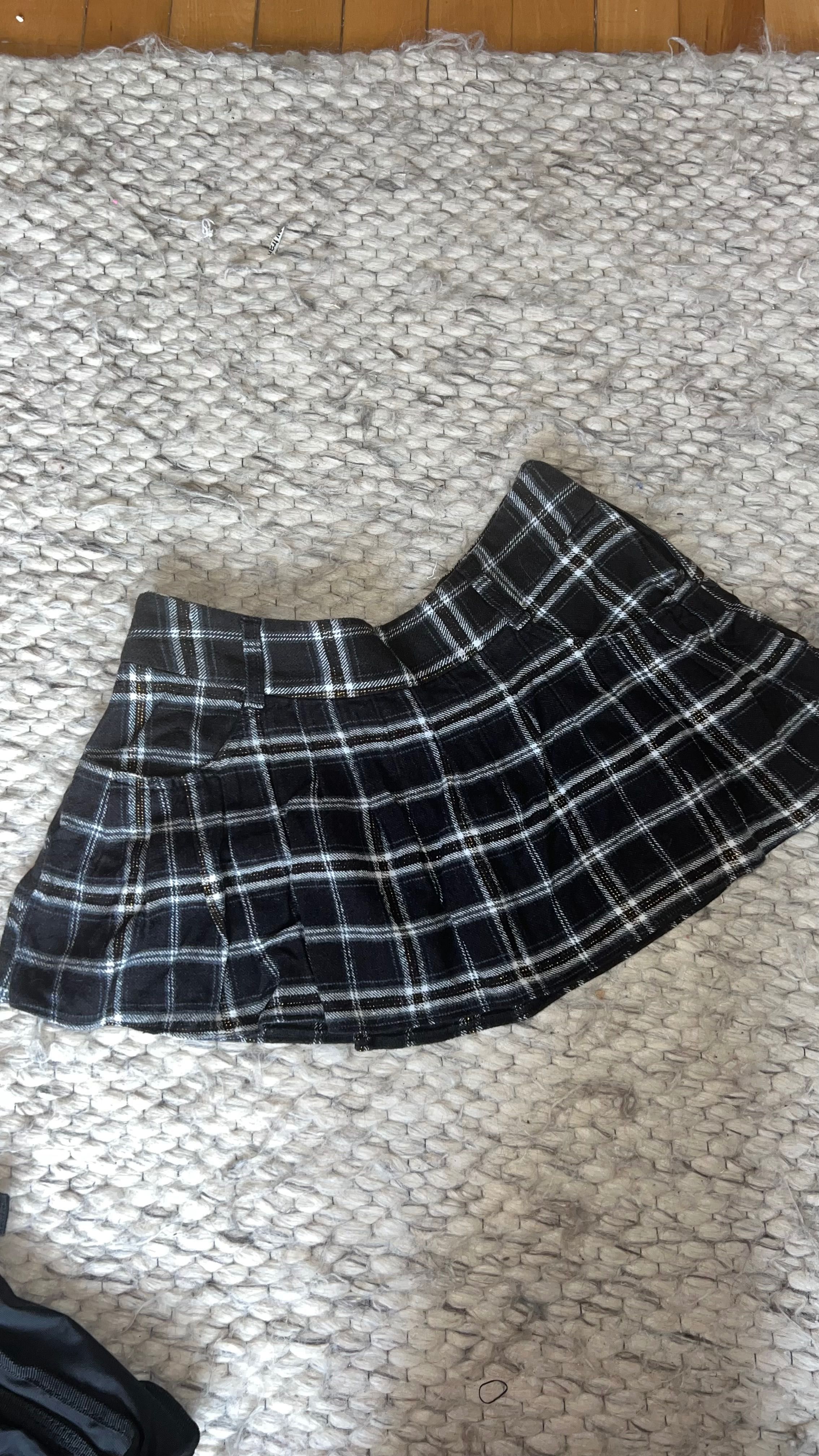 Pleated checkered skirt, fusta skurt