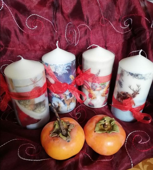 Коледни дизайнерски   свещи