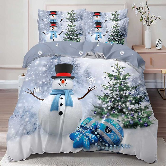 Двулицево коледно спално бельо (Реално изображение), 6 части