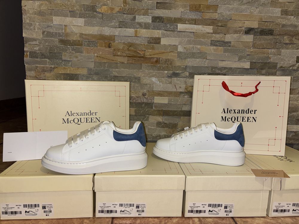 Adidasi Alexander McQueen Alb-Albaștri