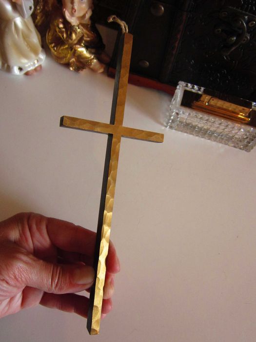 rar Cruce Crucifix handmade bronz vintage Germania 1960