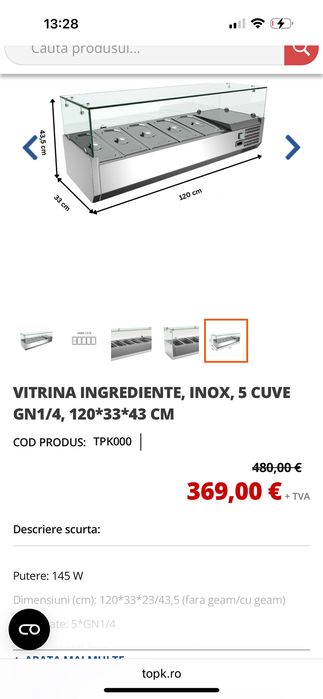 Vand vitrina ingrediente FIMAR, inox, 5 cuve (neincluse)