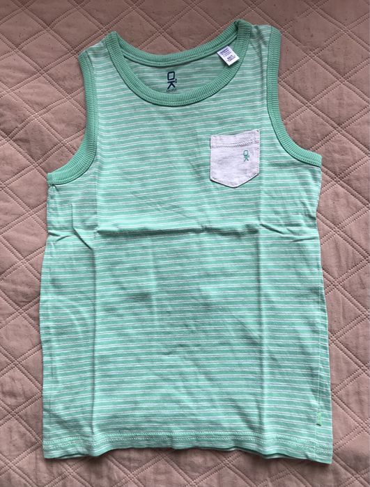 Тениска с якичка и потниче OK baby - размер 128/8г.