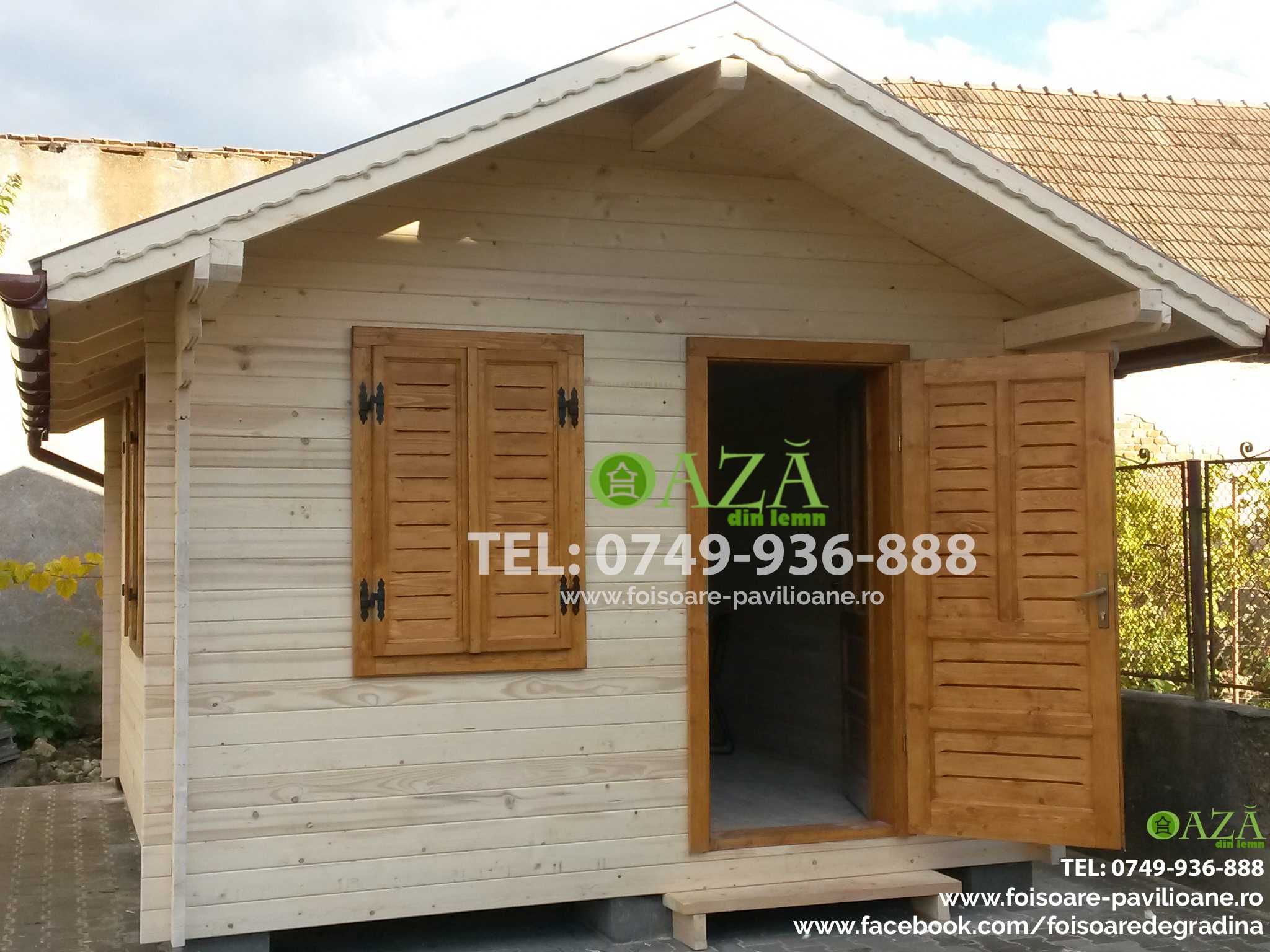 Casute din lemn, cabane, casuta de gradina,  4x3 m, 4x4 m sau 5x4 m