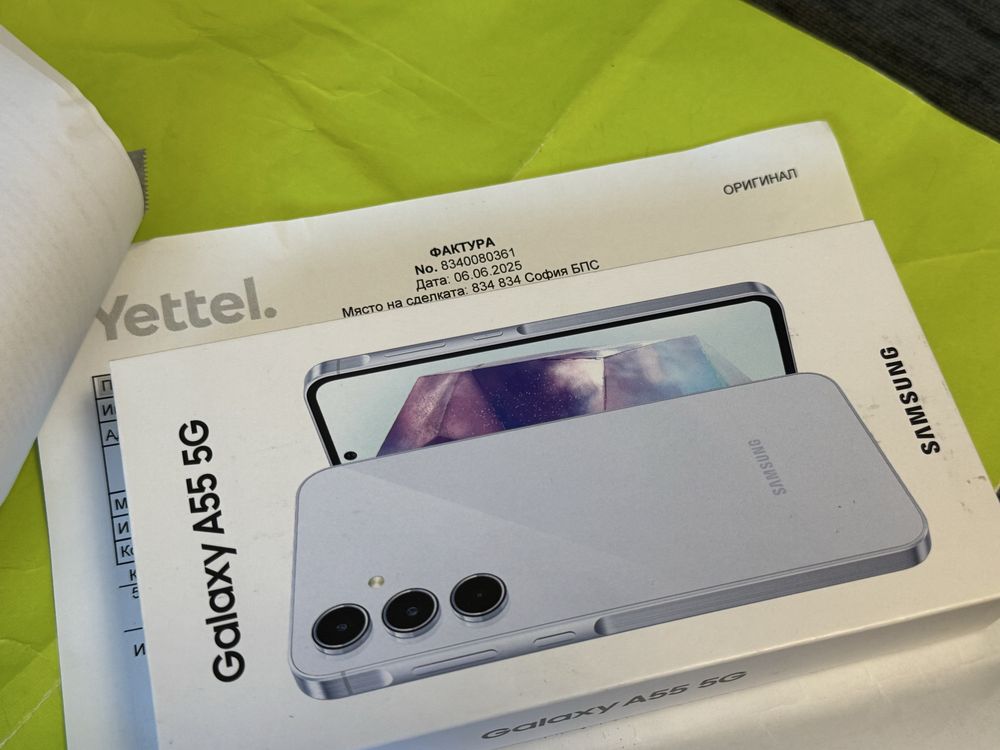 ЗАПЕЧАТАН 128GB Samsung A55 5G Yettel Гаранция до 2028 г. Blue