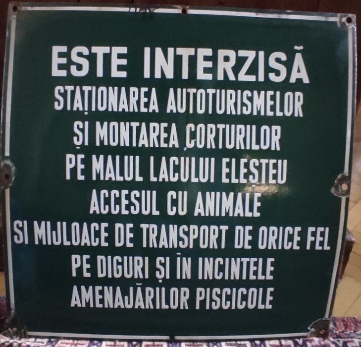 Reclama , Firma, Semn Avertizare,Tabla Emailata, Comunistă , Veche