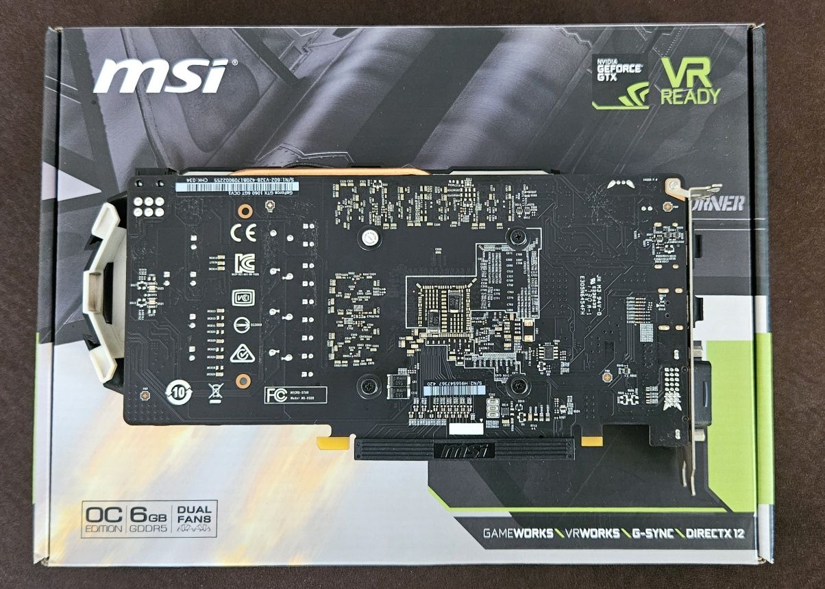 MSI GeForce GTX 1060 6gb OC