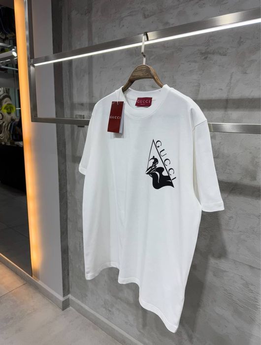 Tricou gucci alb si negru premium lichidare