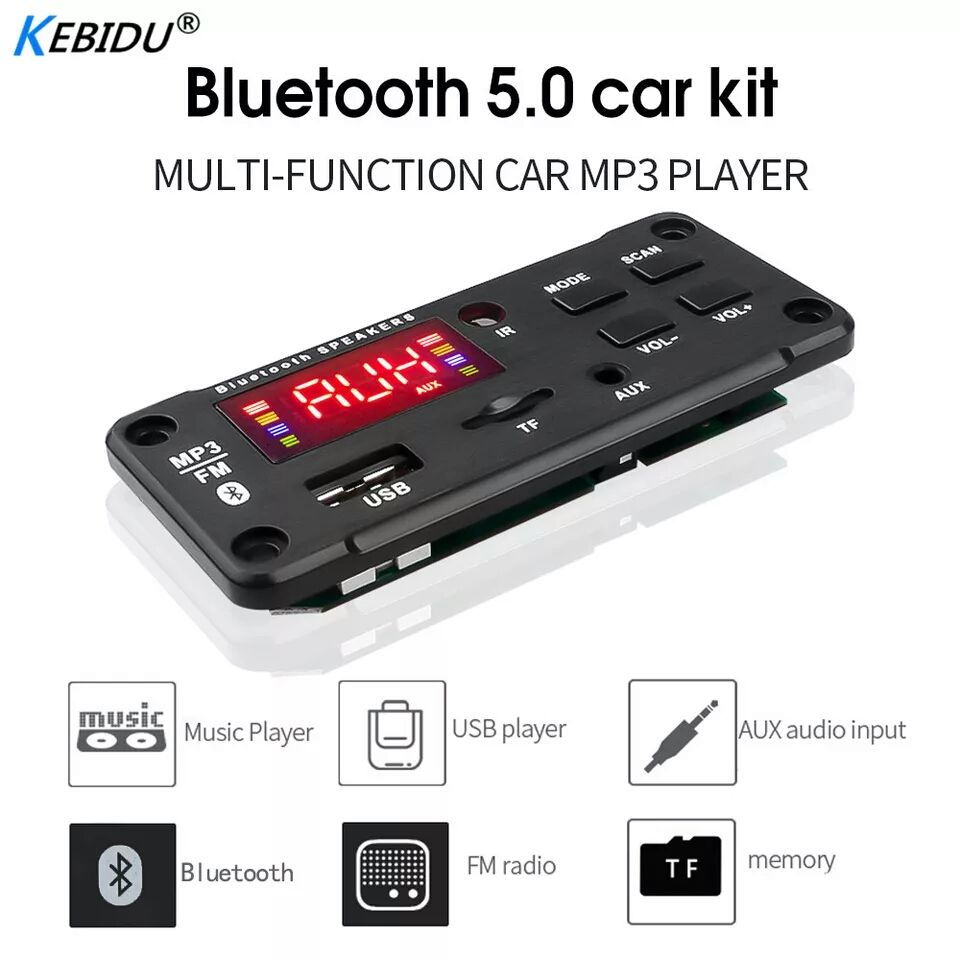 Авто AUDIO Player Bluetooth 5.0 модул за вграждане 5V-12 V,MP3/WMA/SD