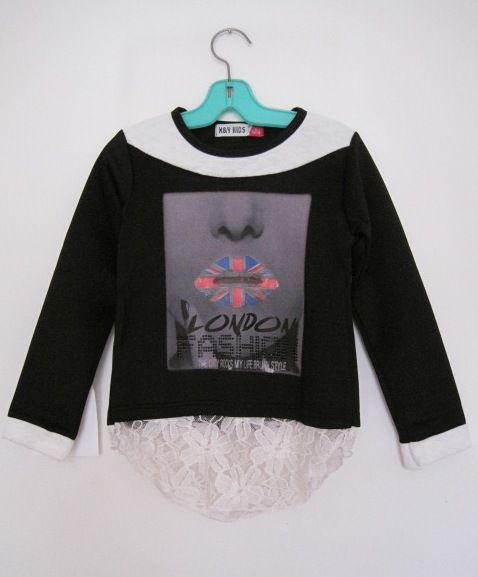 Модна блузка с дантела ЛОНДОН за ръст 110-116, 6 год