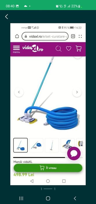 Set furtun cu perie pt piscina pret 250lei