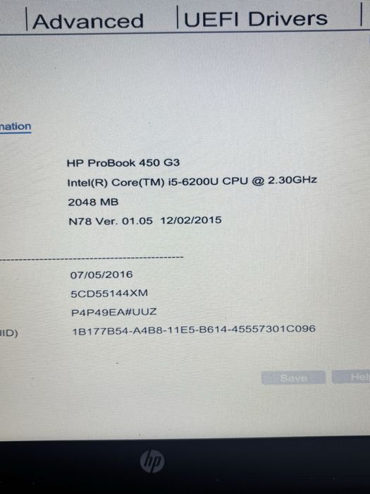 Hp probook 450 G3• i5 genearatia 6 fara ram si hard