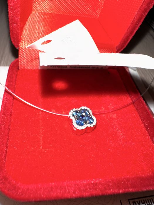 Подвеска белое золото с бриллиантом