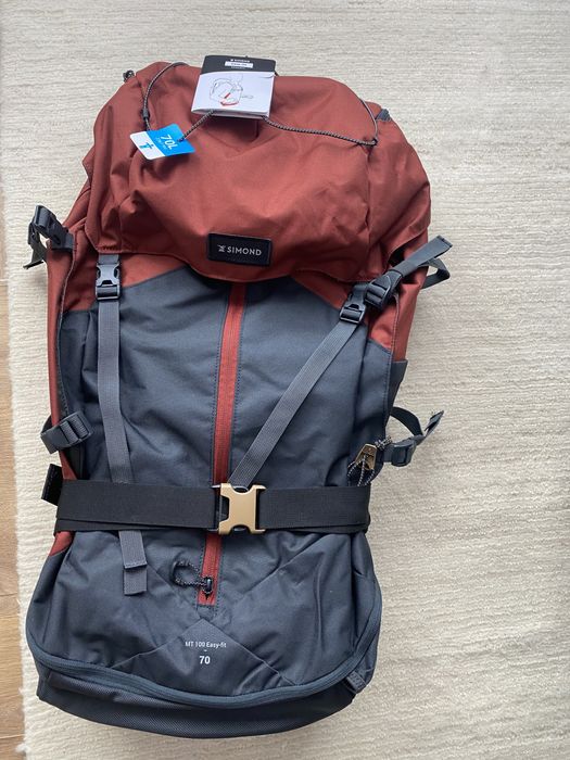 Rucsac Trekking cu husă ploaie MT100 Easyfit 70L Bărbați