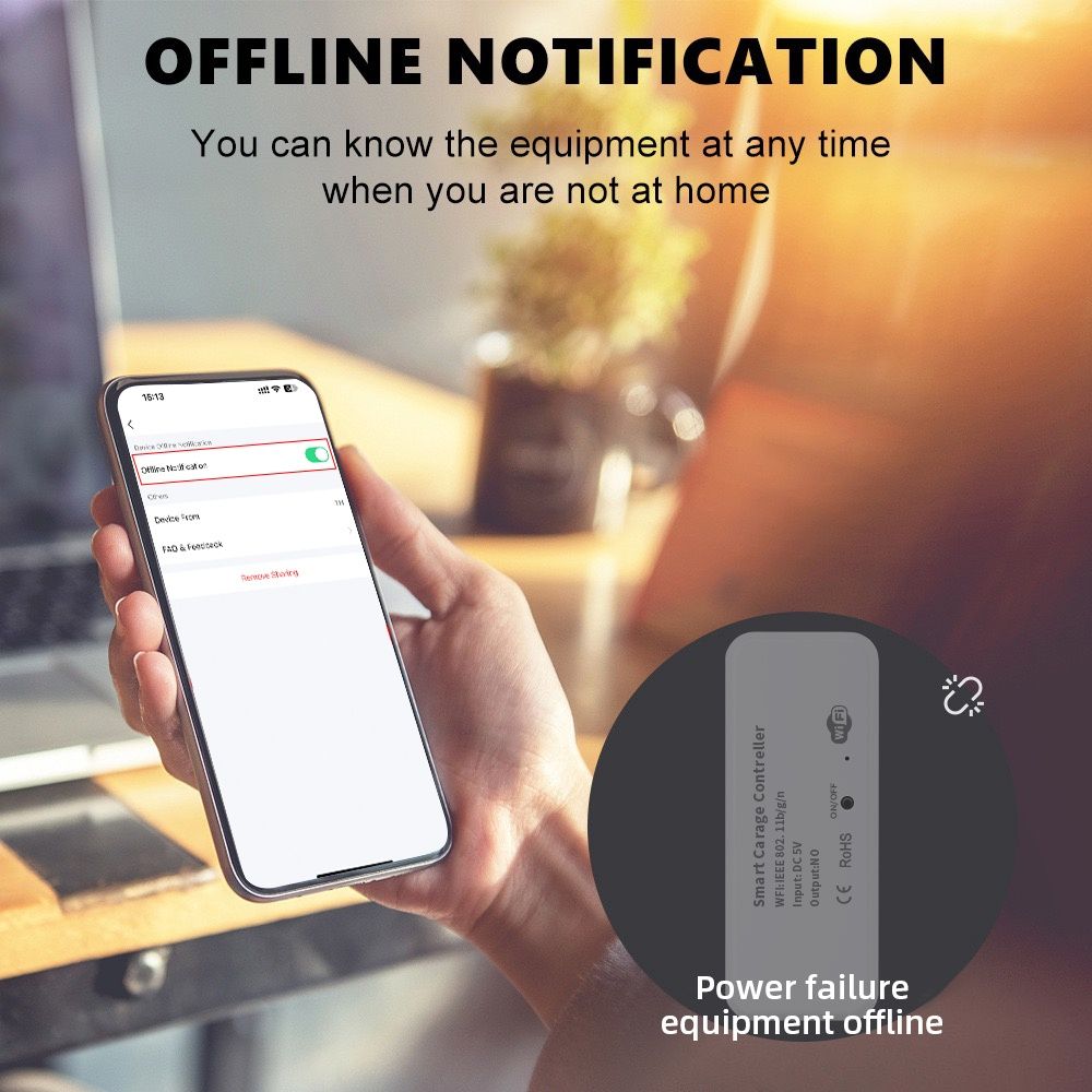Tuya Smart WIFI контролер за гаражна врата (дист. отваряне/затваряне)