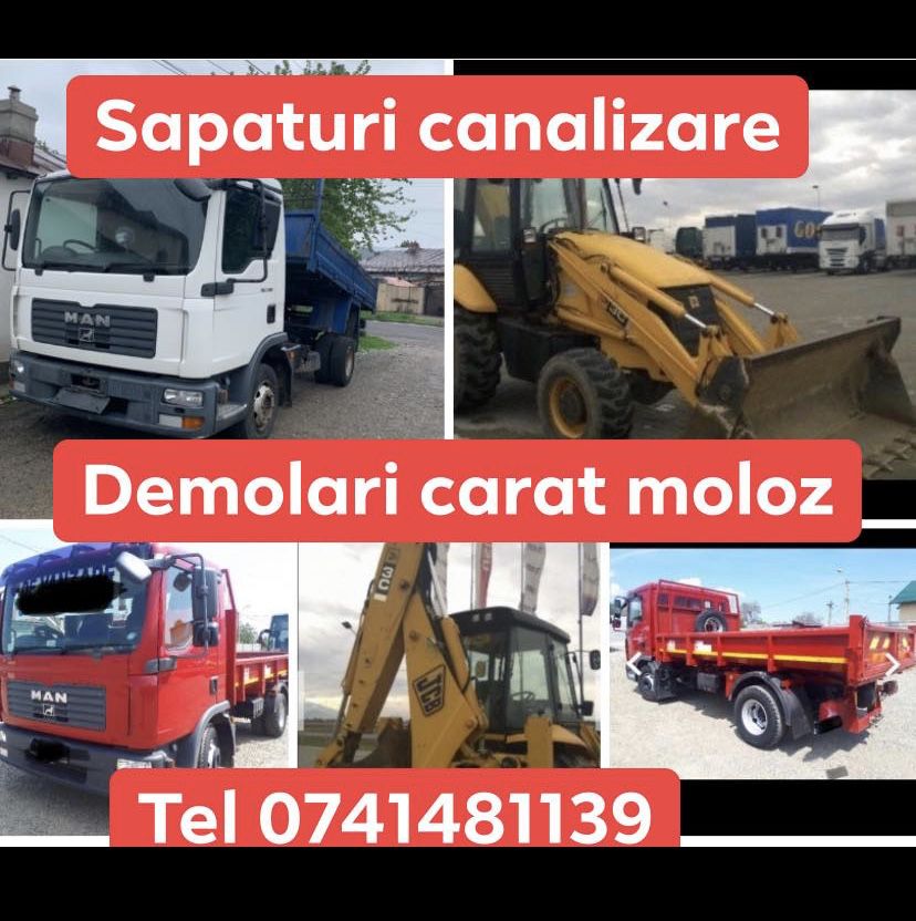Sapaturi demolari inchiriez buldoexcavator+ basculanta
