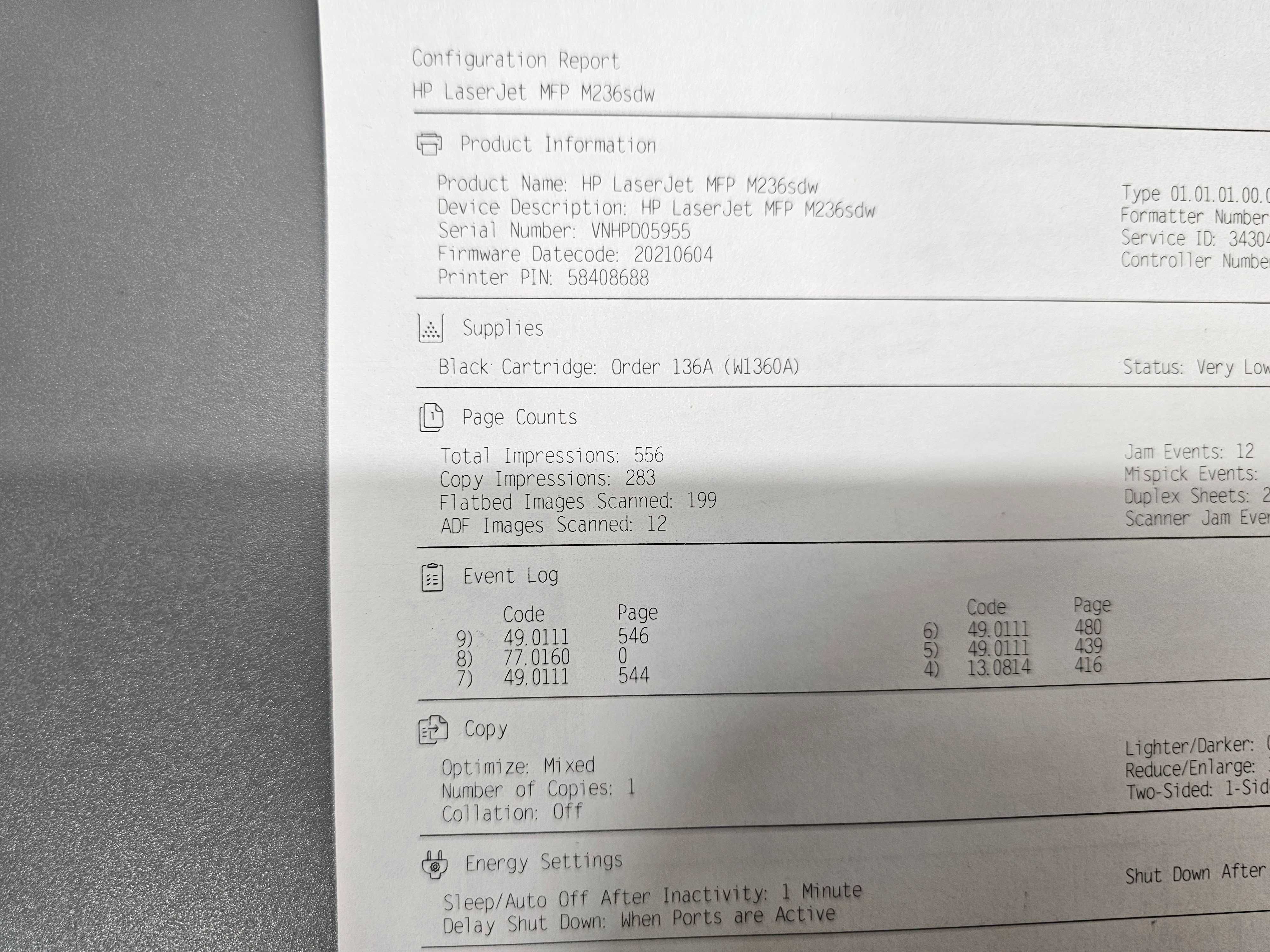 ПРОДАМ HP LaserJet MFP M236sdw WiFi МФУ (3в1). Состояние ОТЛИЧНОЕ.