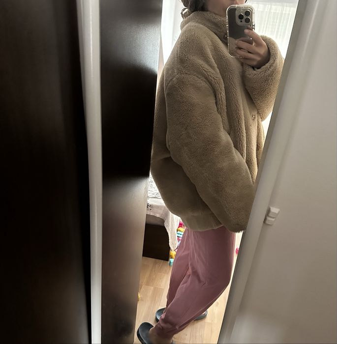Zara teddy bomber jacket яке овърсайз