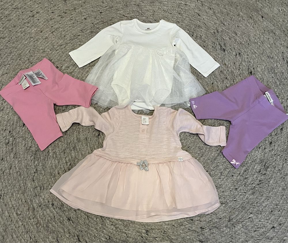 Lot haine/ rochii/colanti H&M pentru bebelusi/ fetite 68 cm/ 4-6 luni
