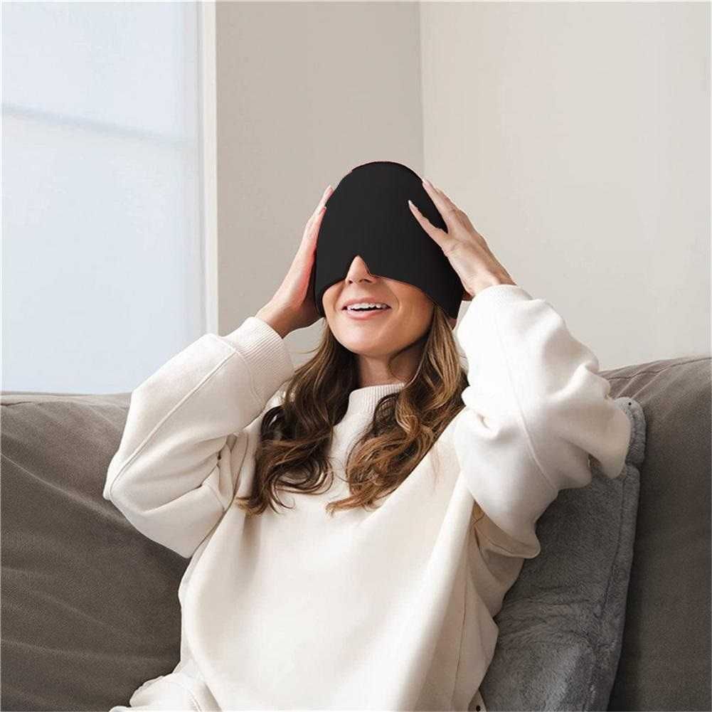 Качулка/шапка/маска за сън и студен компрес при мигрена и болка