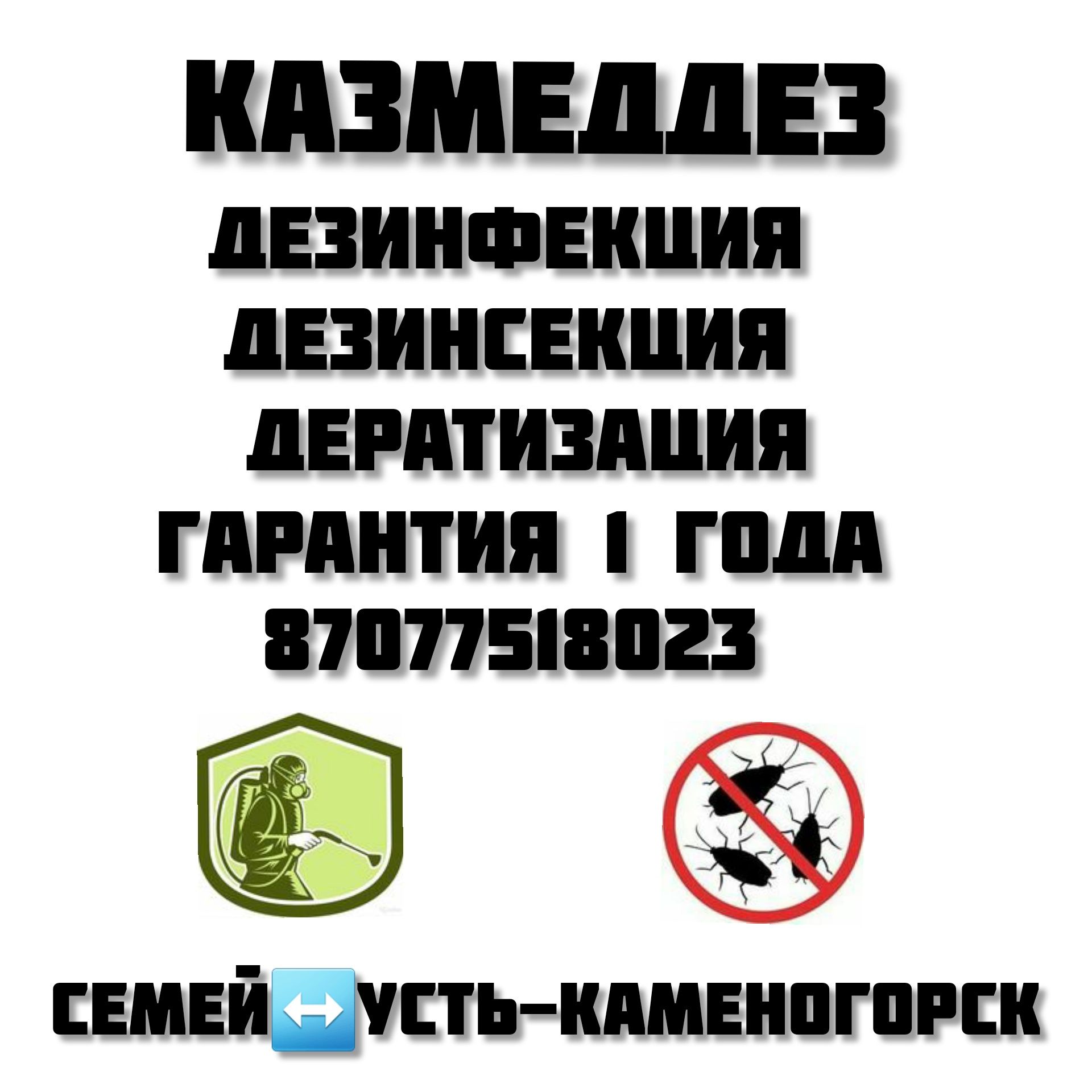 Дезинфекция Семей,уничтожение паразитов, тараканы клопы муравьи муха