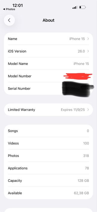 iPhone 15 b/u lekin, yangidek.