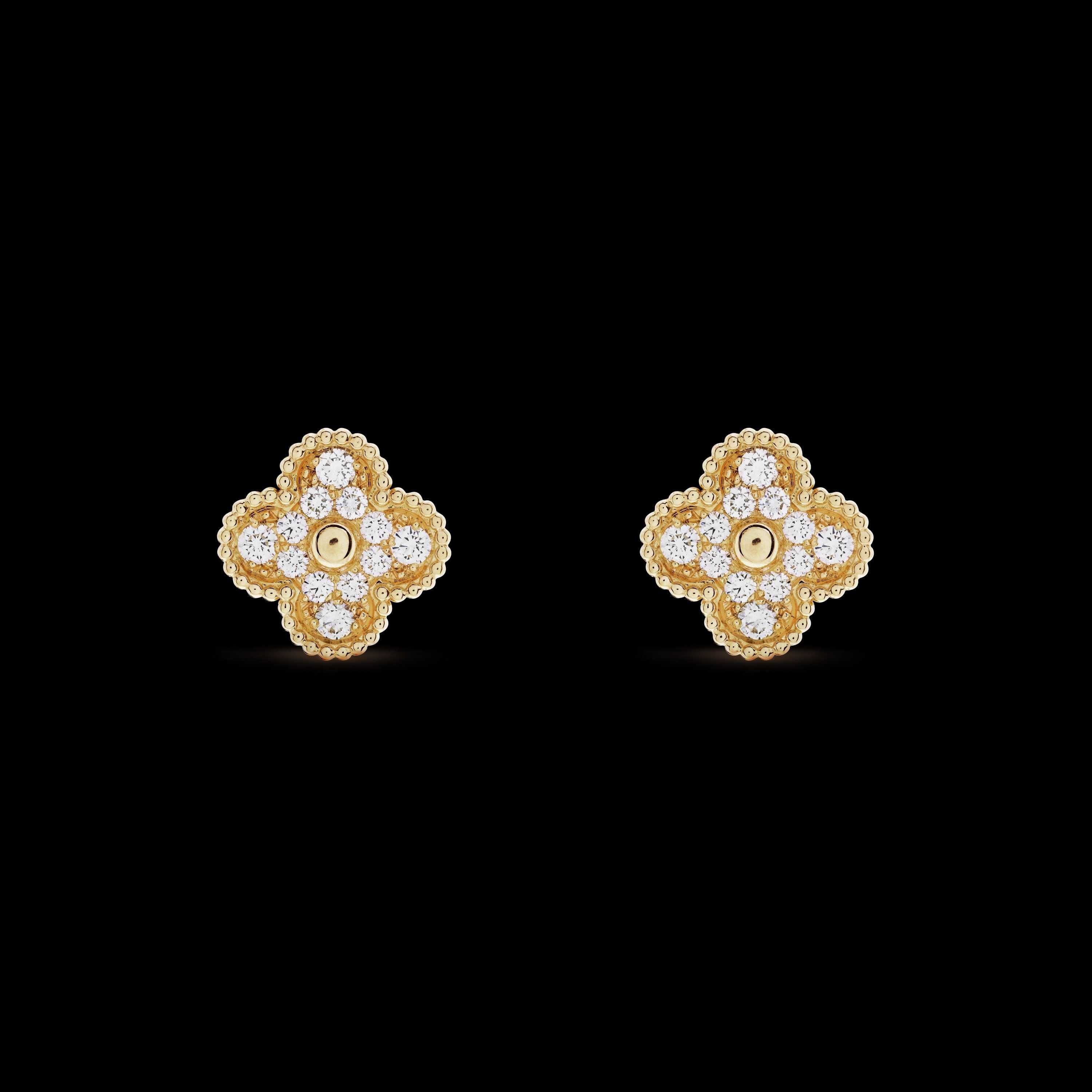 Van Cleef & Arpels VCA Gold Diamond Vintage Alhambra Дамски Обеци