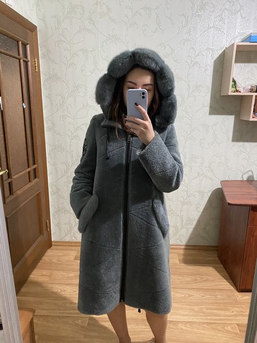 Шуба мутоновая + норка