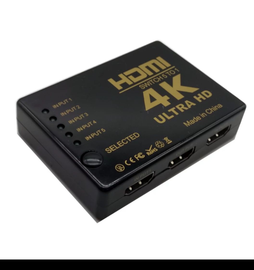 HDMI Превключвател 5 в 1 .Подарък дистанционно с батерия