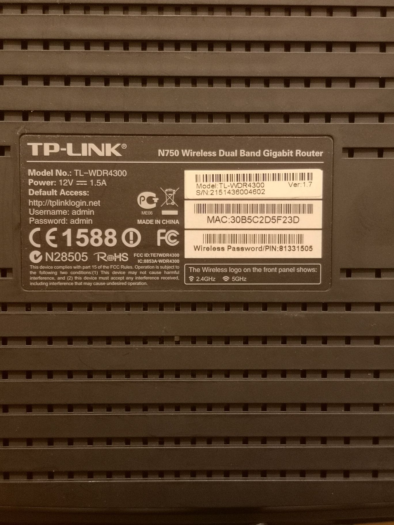 Рутер TP-Link N750 Wireless Dual Band Gigabit Router