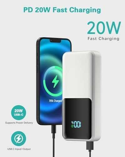 Нова Външна батерия 30000mAh – 4 устройства, USB-C, бързо зареждане