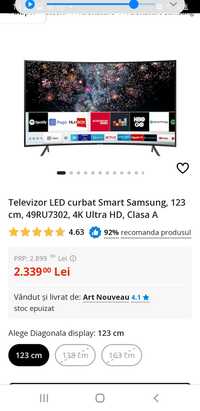De vânzare samsung smart tv 123 diagonala