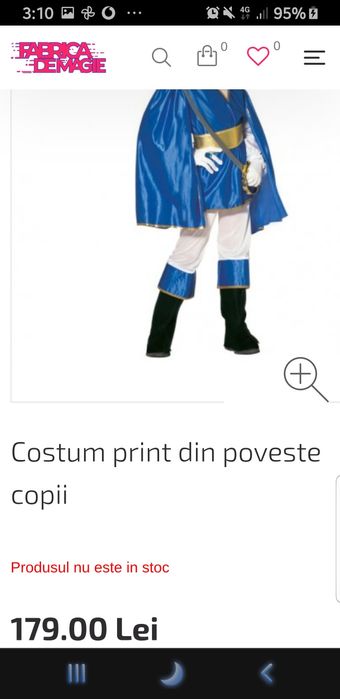 Costum de carnaval (prinț) pt băieți 6 ani