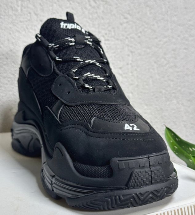 Adidasi Balenciaga Triple S full negri black - premium