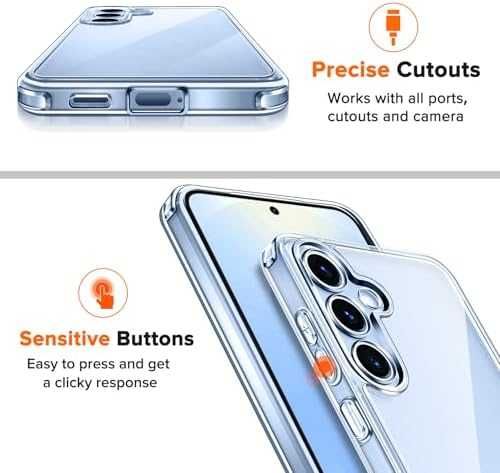 Нов Кристално чист кейс за Samsung S25 5G Военна защита + 2 протектора