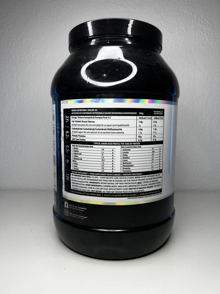 Pudra Proteica ISOLATE-X5® 2 KG Proteina Genius Nutrition Capsuni